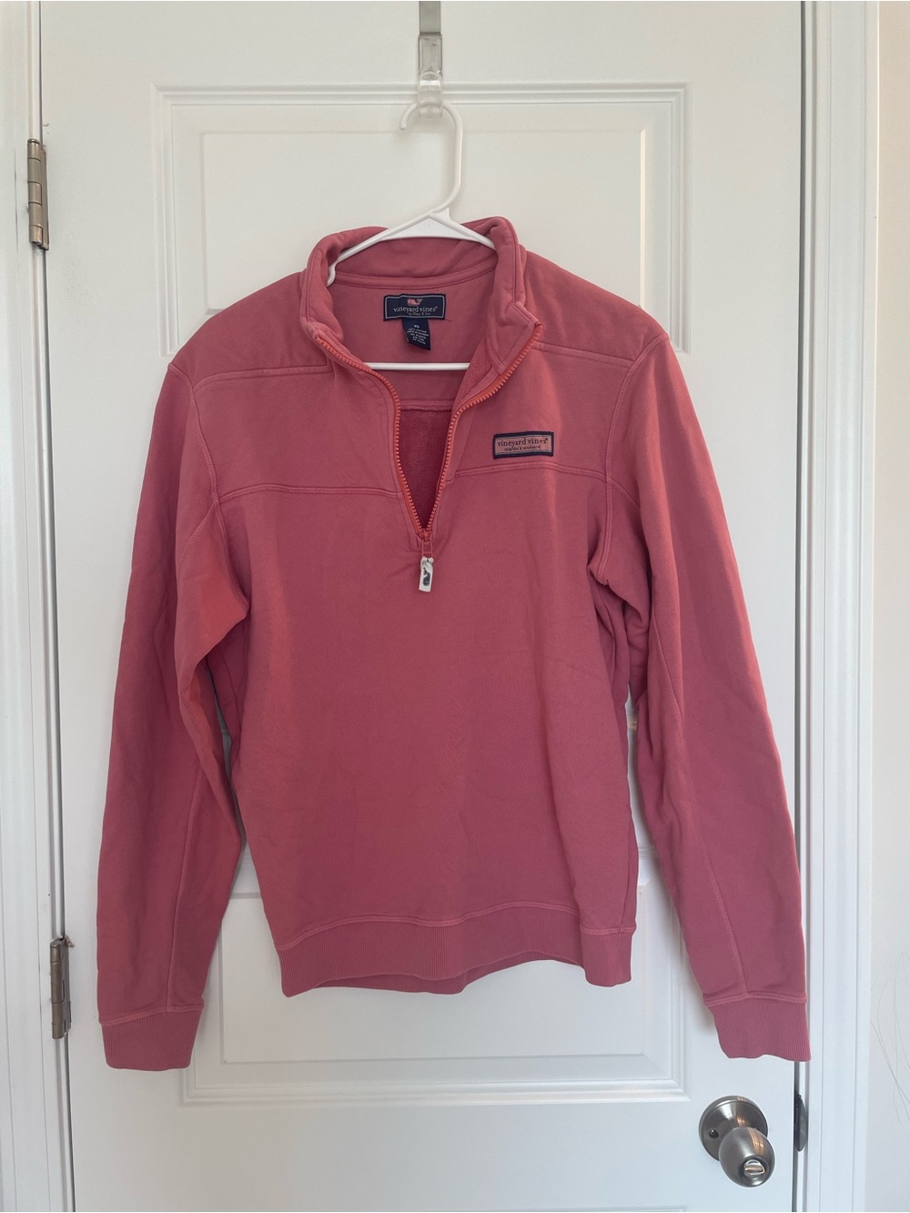 Vineyard Vines Coral Pink Quarter-Zip Pullover